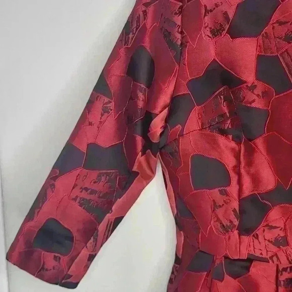 Dan Munier Red and Black Patterned Cocktail Dress Size Small - Picture 4 of 8